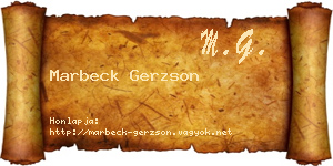 Marbeck Gerzson névjegykártya